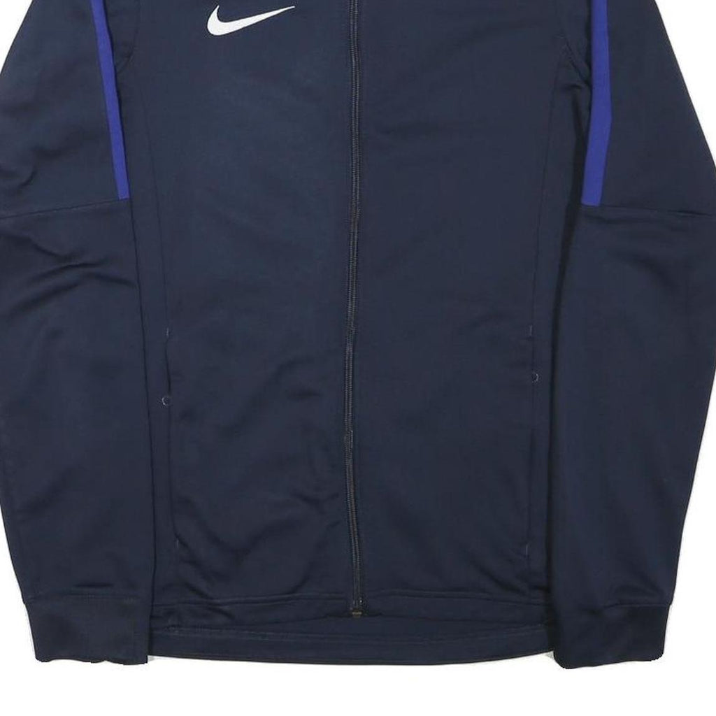 NIKE Mens Blue & Purple Sports Zip Jacket S Polyester Blend Plain Athletic