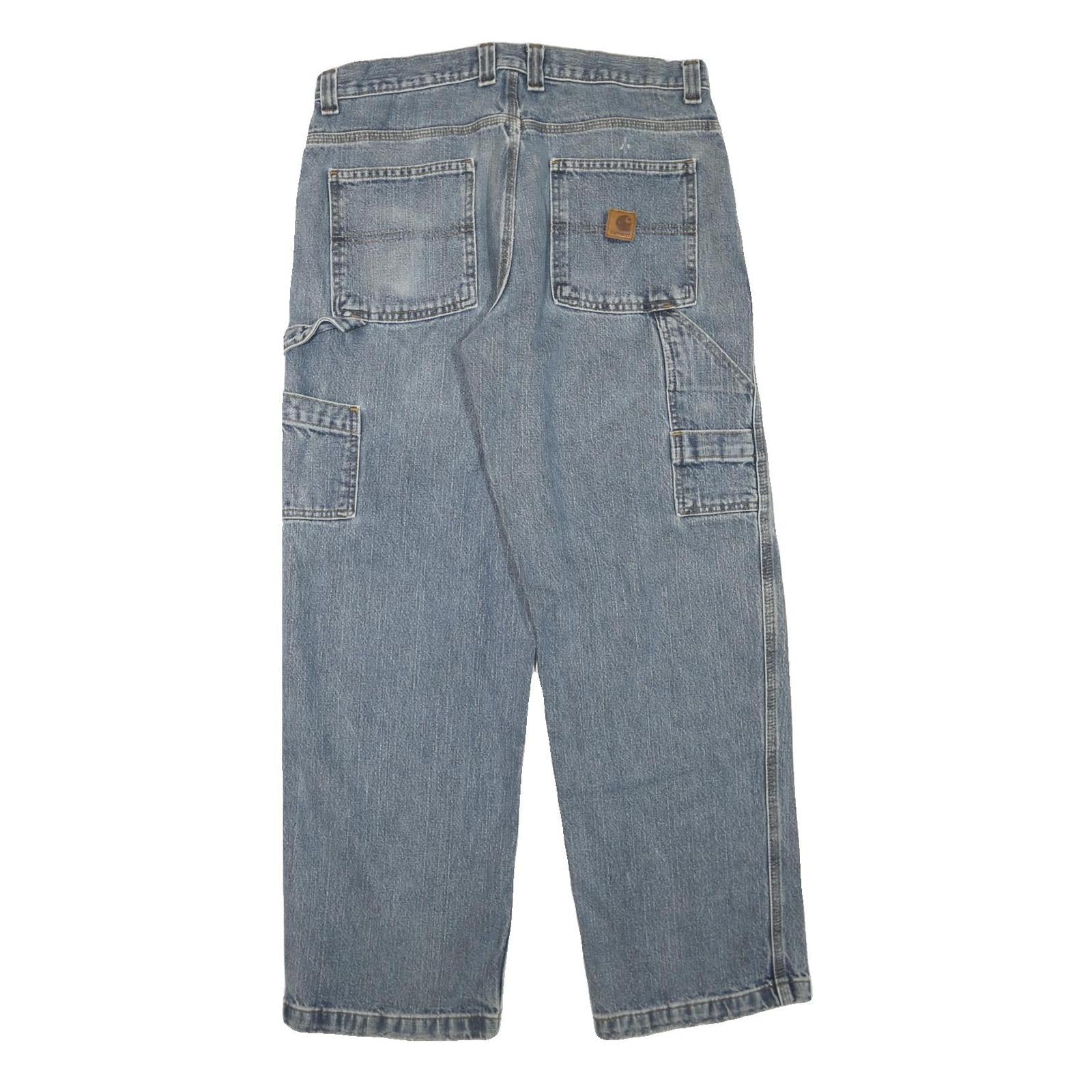 CARHARTT Mens Jeans Blue Regular Loose Denim Light W36 L32 Workwear Utility