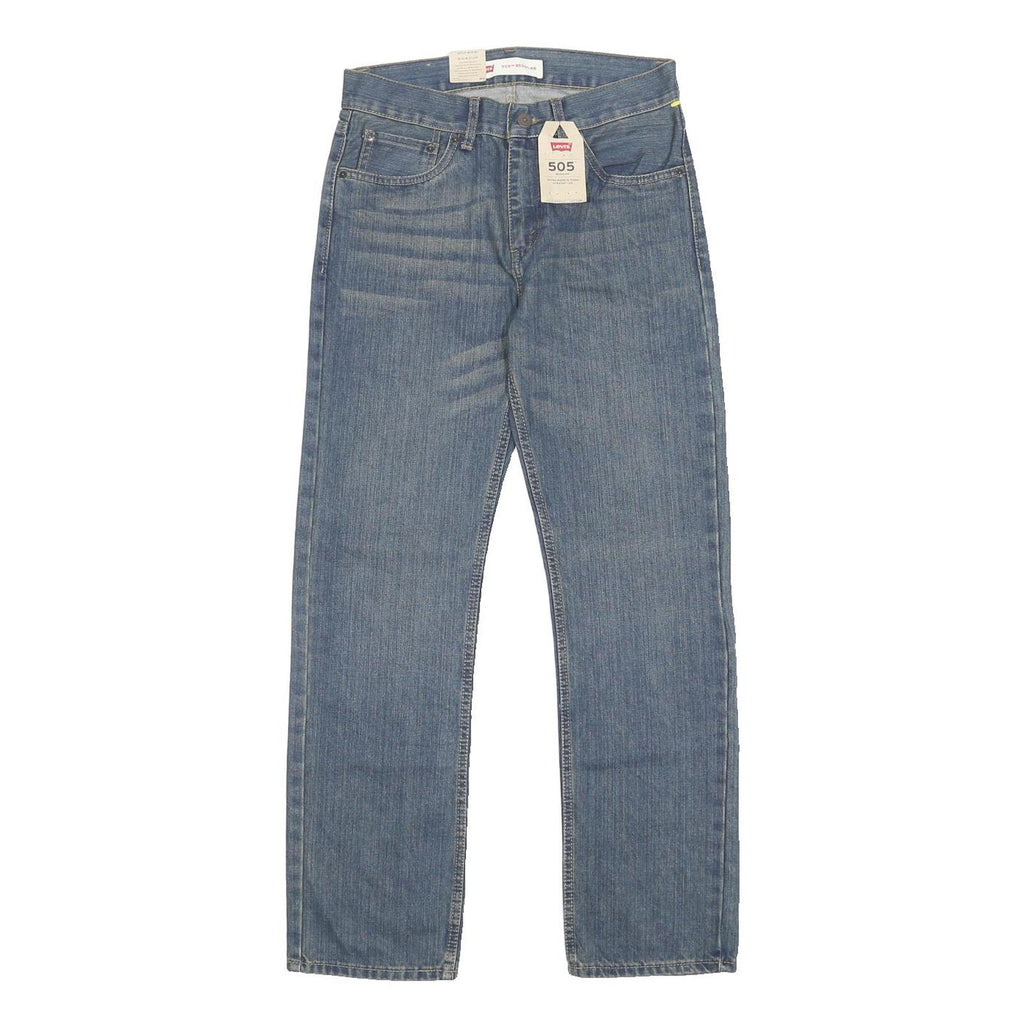 LEVI'S 505 Boys Jeans Blue Regular Straight Denim Medium W28 L29 Classic Fit