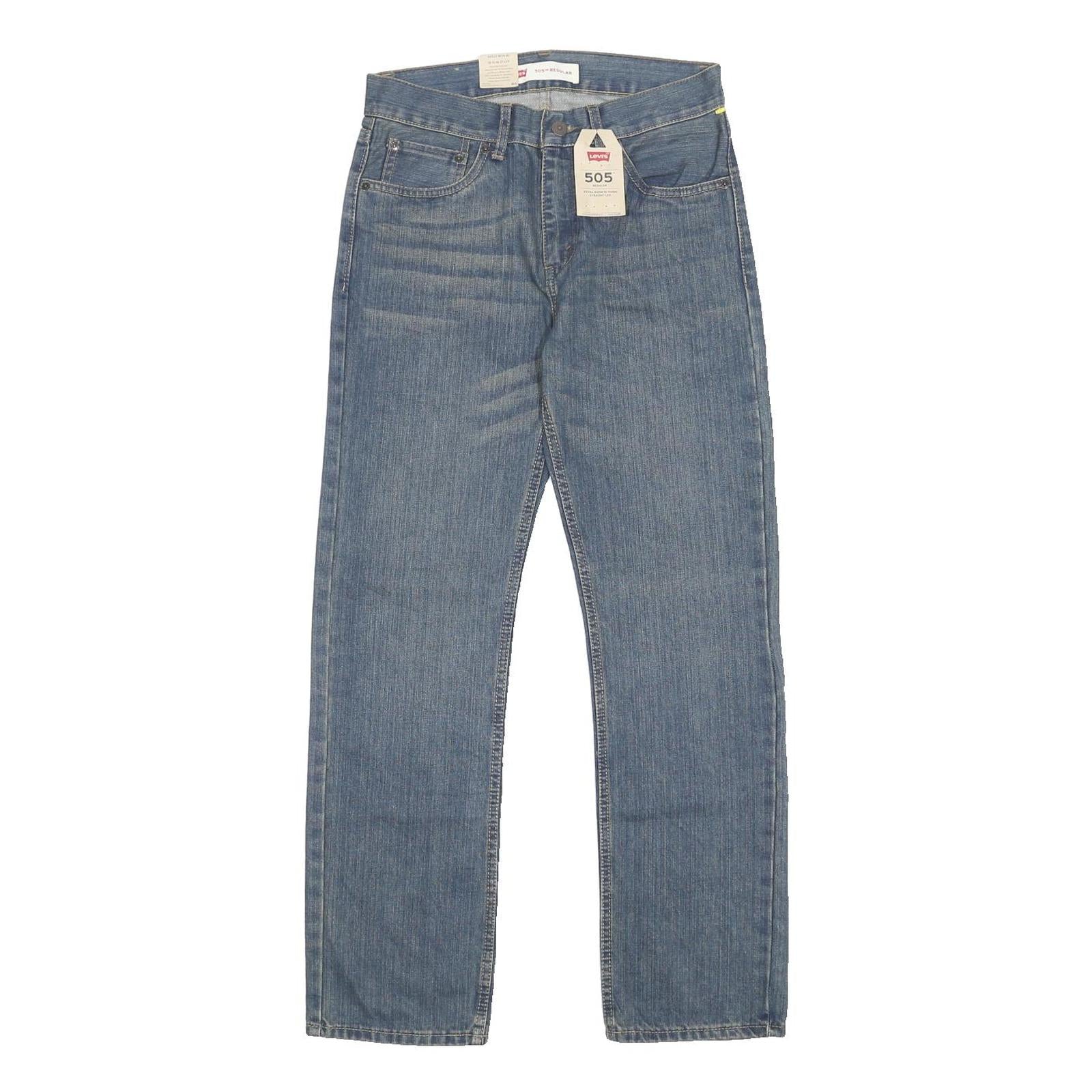 LEVI'S 505 Boys Jeans Blue Regular Straight Denim Medium W28 L29 Classic Fit