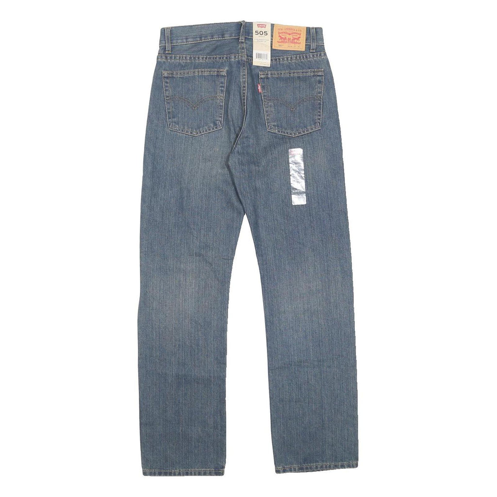 LEVI'S 505 Boys Jeans Blue Regular Straight Denim Medium W28 L29 Classic Fit