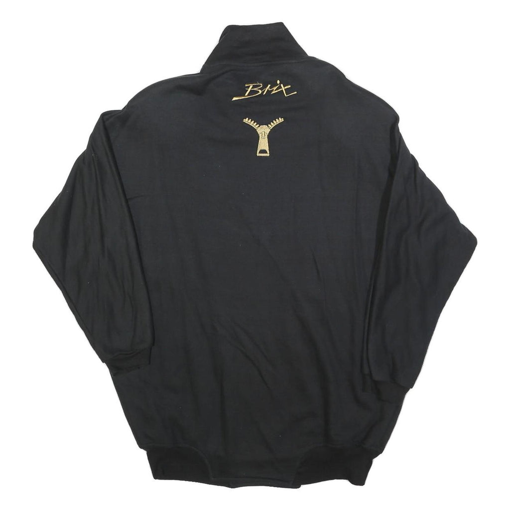 Womens Black Las Vegas Pullover Sweatshirt M Zipper Collar Vintage Style