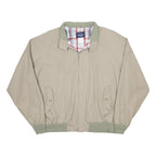 WOOLRICH Mens Beige Cotton Blend Bomber Jacket XL Plain Zip Casual Outerwear