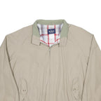 WOOLRICH Mens Beige Cotton Blend Bomber Jacket XL Plain Zip Casual Outerwear