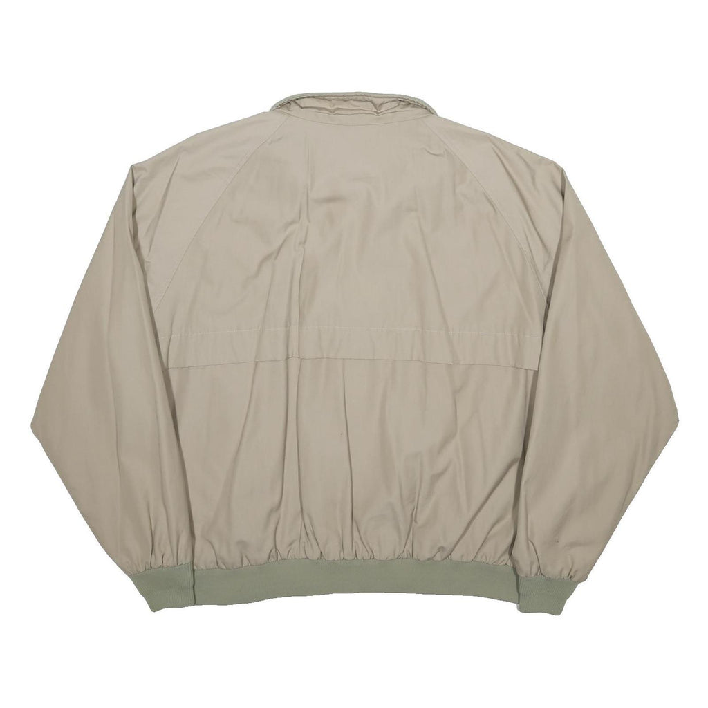 WOOLRICH Mens Beige Cotton Blend Bomber Jacket XL Plain Zip Casual Outerwear