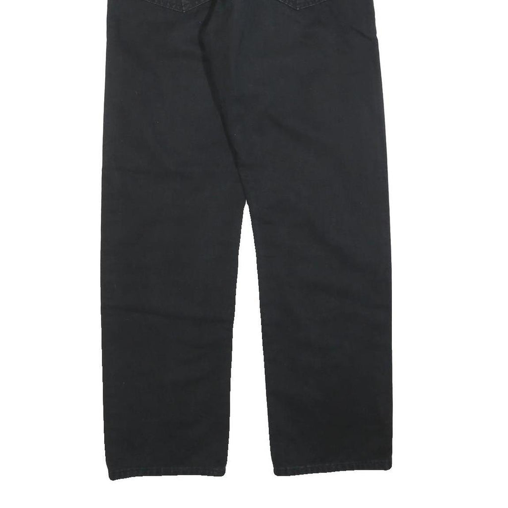 LEVI'S Mens Cotton Blend Black Regular Straight Trousers W33 L32 Casual Zip