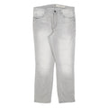 DKNY Womens Slim Grey Denim Jeans Cotton Blend W32 L27 Light Wash Zip