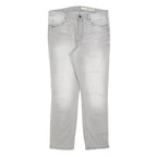 DKNY Womens Slim Grey Denim Jeans Cotton Blend W32 L27 Light Wash Zip