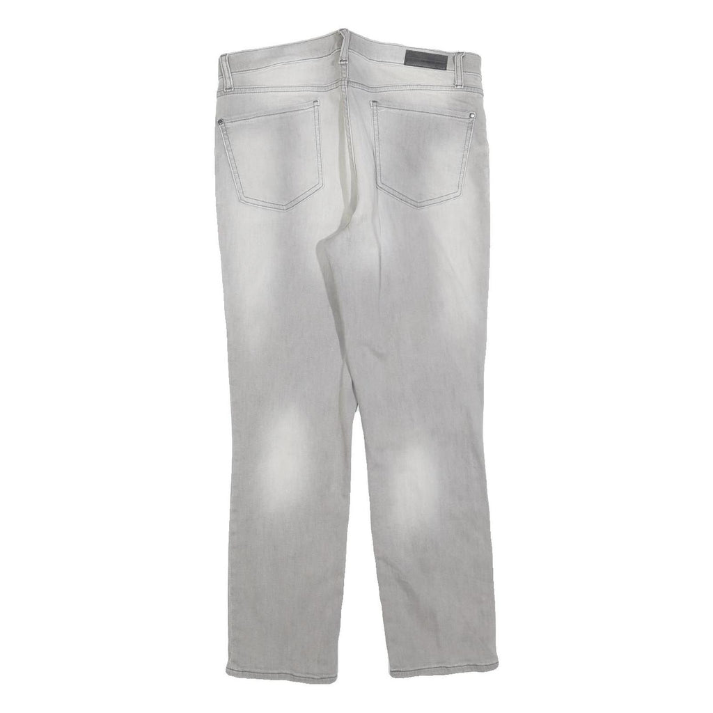 DKNY Womens Slim Grey Denim Jeans Cotton Blend W32 L27 Light Wash Zip