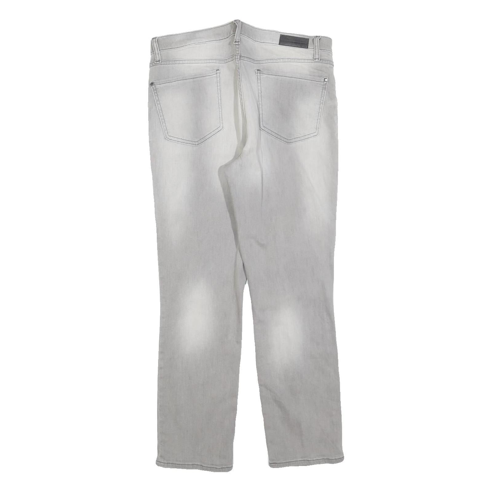 DKNY Womens Slim Grey Denim Jeans Cotton Blend W32 L27 Light Wash Zip