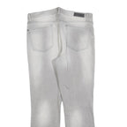 DKNY Womens Slim Grey Denim Jeans Cotton Blend W32 L27 Light Wash Zip