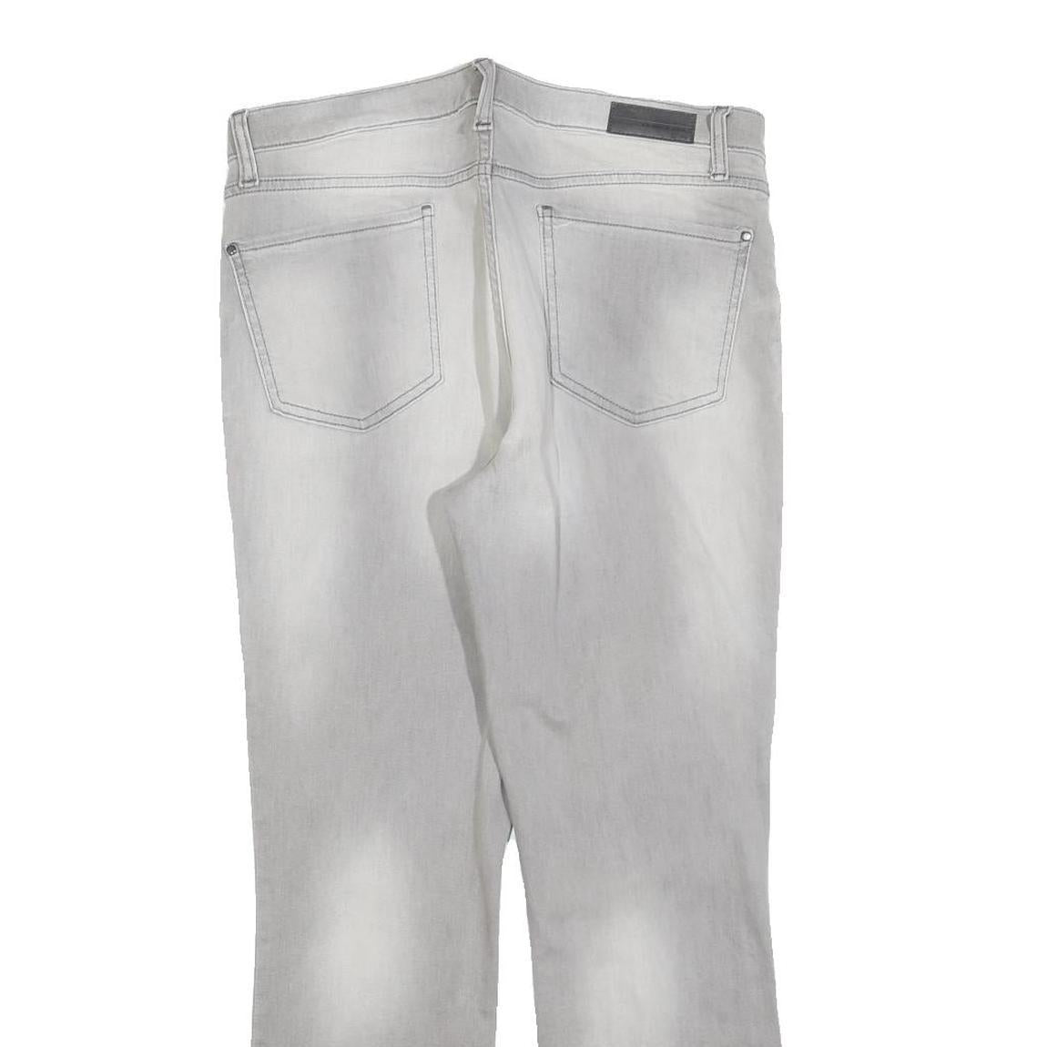 DKNY Womens Slim Grey Denim Jeans Cotton Blend W32 L27 Light Wash Zip