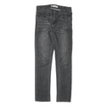 LEVI'S Boys Slim Black Denim Jeans W29 L30 Zip Cotton Blend