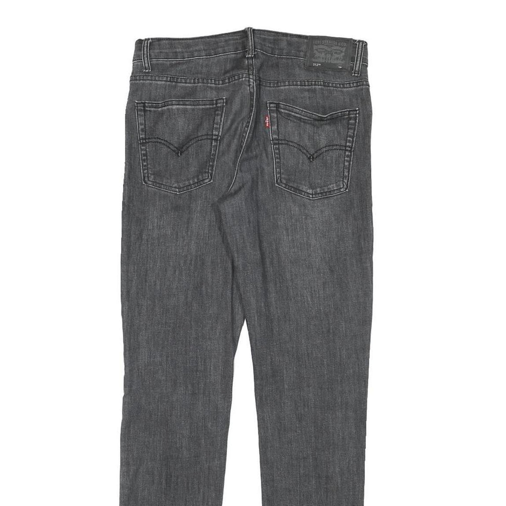 LEVI'S Boys Slim Black Denim Jeans W29 L30 Zip Cotton Blend