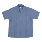D'MEJIA Mens Blue Polyester Short Sleeve Shirt M Lightweight Casual Summer