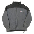CHAPS Mens Grey & Black Jacket L Cotton Blend Classic Zip Outdoor Warm