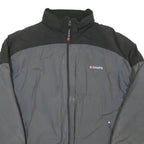 CHAPS Mens Grey & Black Jacket L Cotton Blend Classic Zip Outdoor Warm