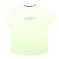 NIKE RUNNING Mens Yellow & Grey Logo Graphic T-Shirt L Short Sleeve Crew Neck