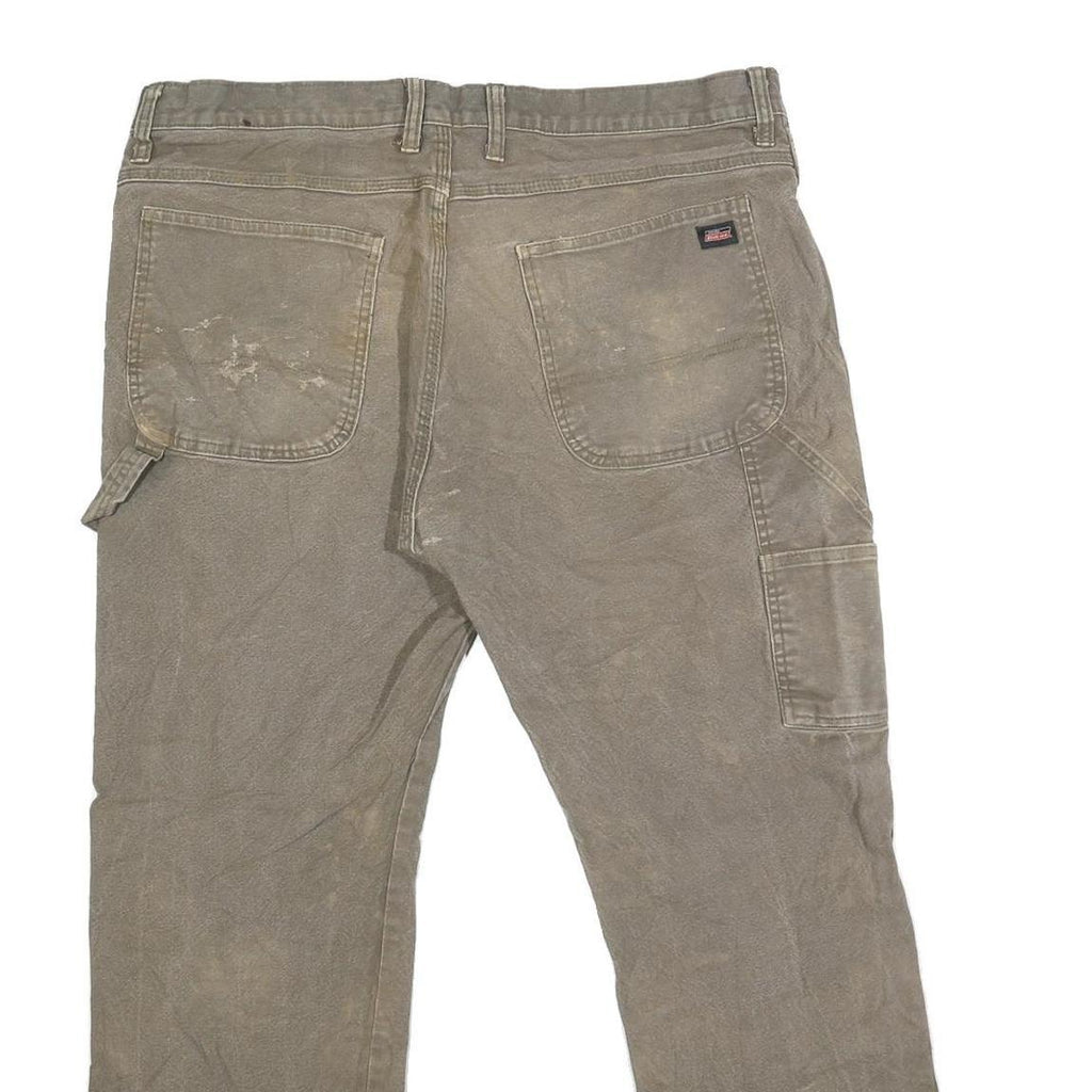DICKIES Mens Regular Fit Straight Leg Denim Brown Jeans W38 L27 Workwear