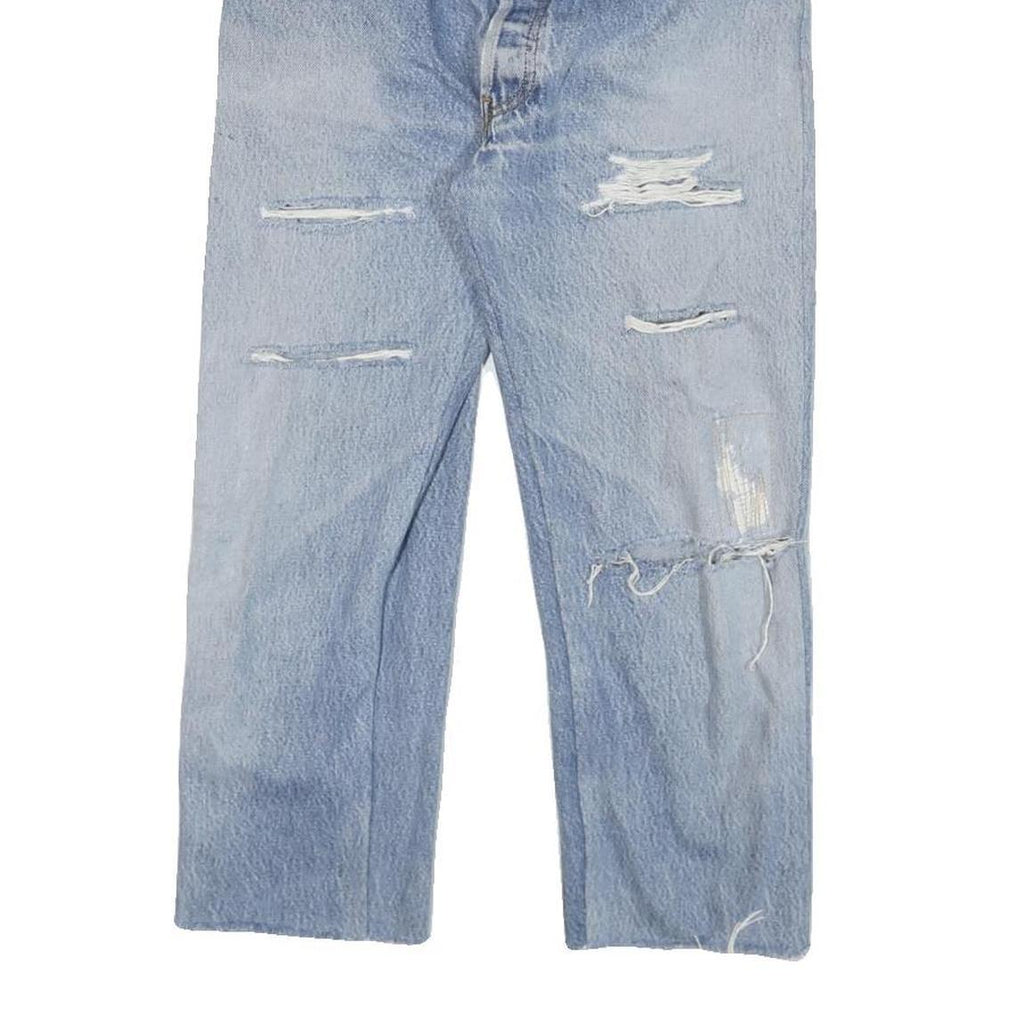 LEVI'S Womens Jeans Blue Regular Straight Denim Light W26 L22 Distressed Cotton