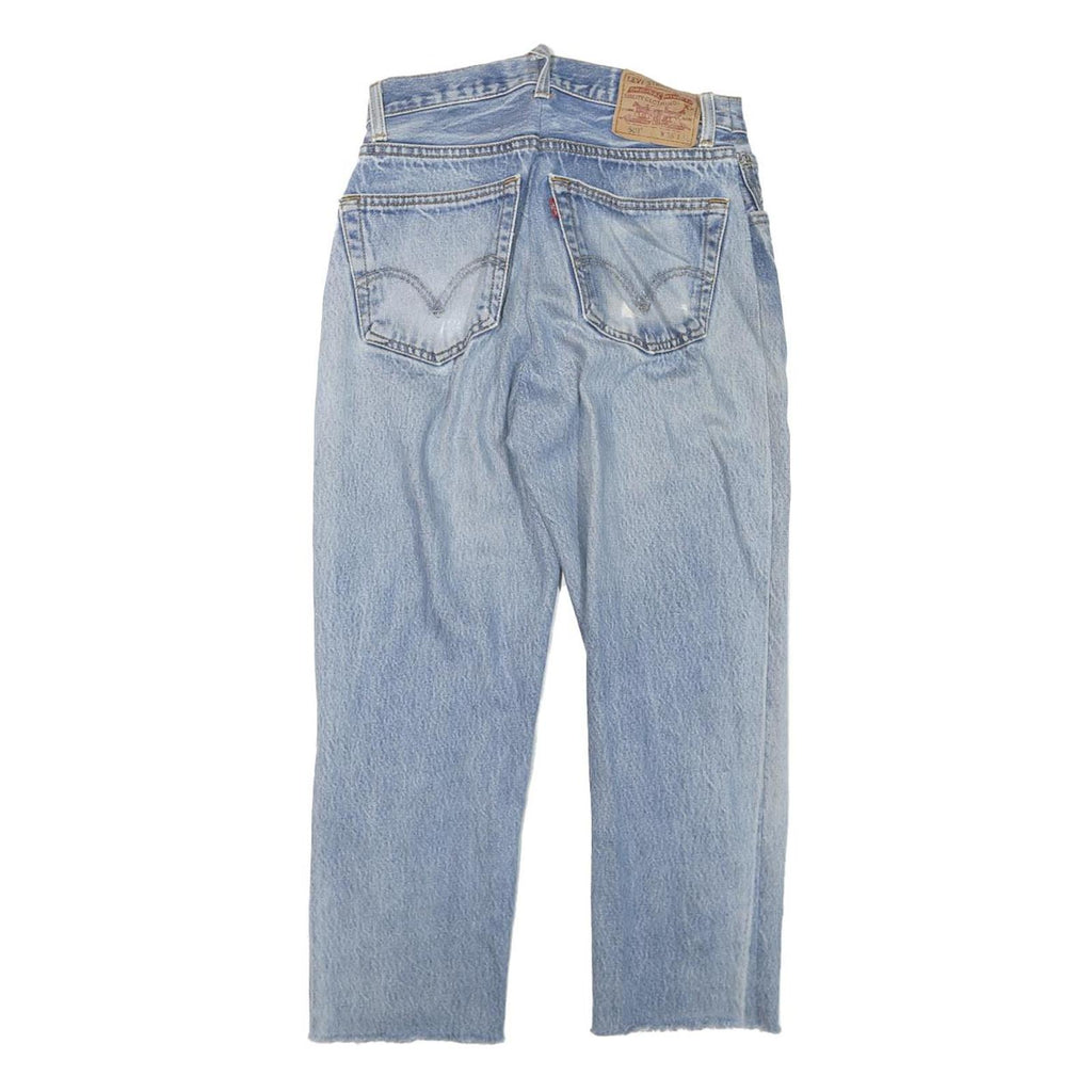 LEVI'S Womens Jeans Blue Regular Straight Denim Light W26 L22 Distressed Cotton