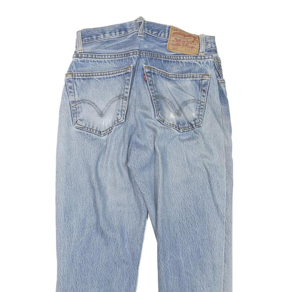 LEVI'S Womens Jeans Blue Regular Straight Denim Light W26 L22 Distressed Cotton