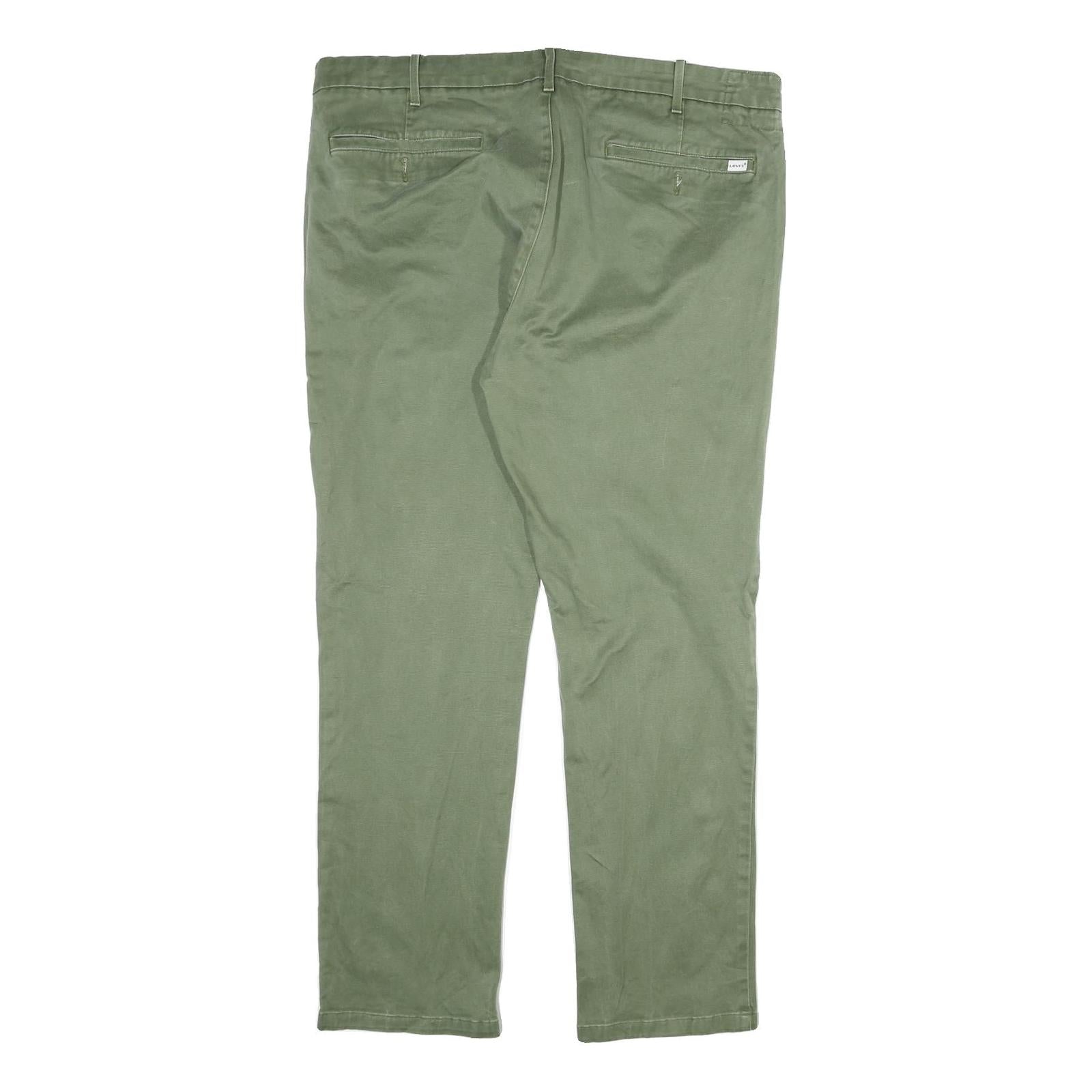 LEVI'S Mens Cotton Green Regular Straight Trousers W40 L32 Classic Casual