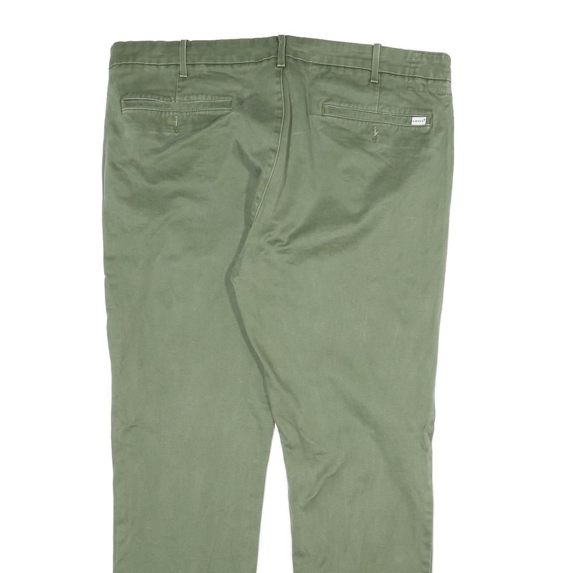 LEVI'S Mens Cotton Green Regular Straight Trousers W40 L32 Classic Casual