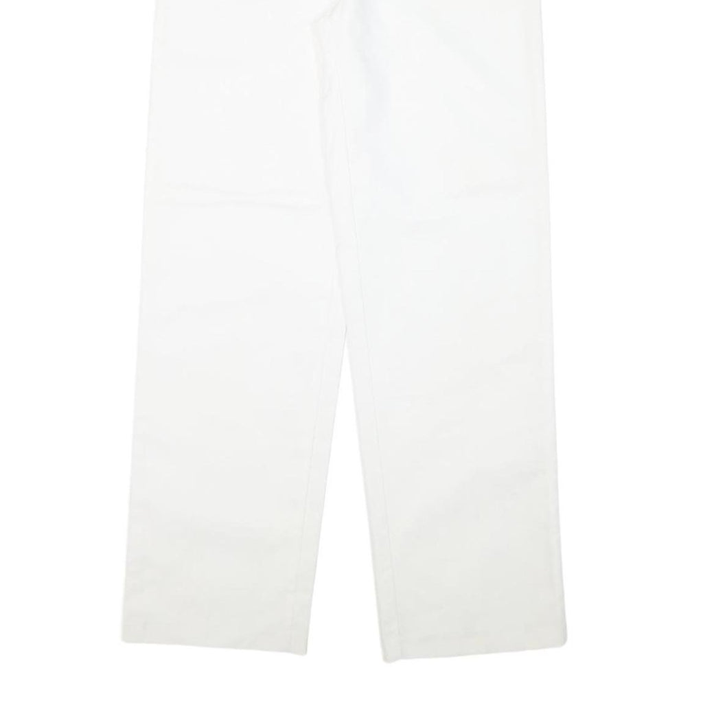 DICKIES Womens Cotton Blend White Regular Fit Straight Leg Trousers W30 L30