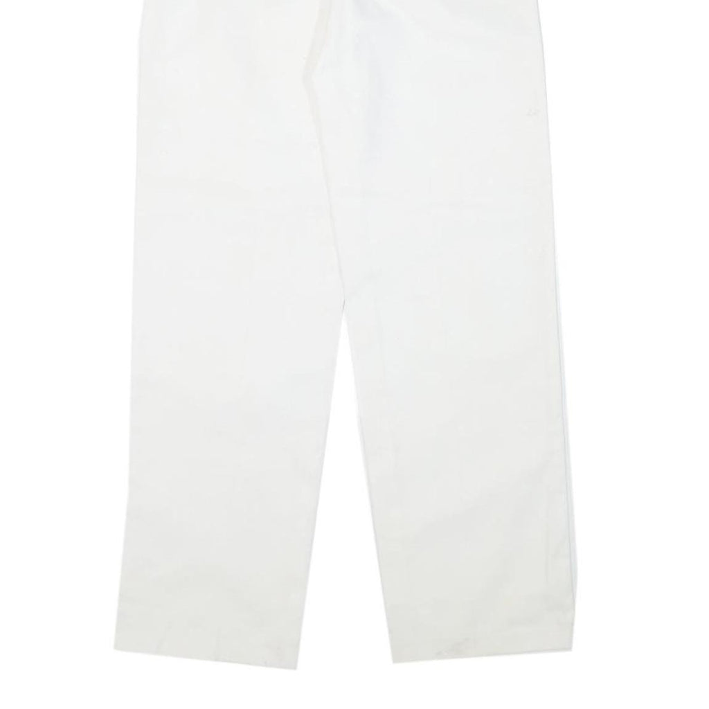 DICKIES Womens Cotton Blend White Regular Fit Straight Leg Trousers W30 L30