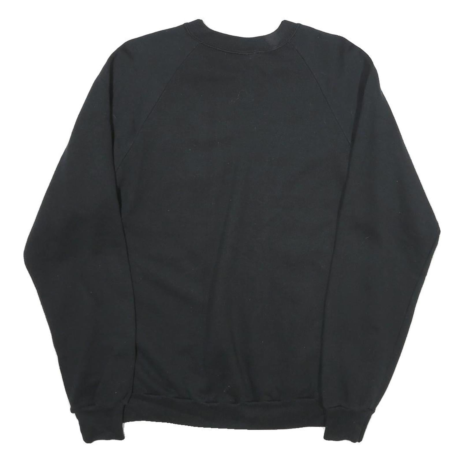 JERZEES Womens Black Sweatshirt Crew Neck L Cotton Pullover Cherry Motif