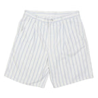 WRANGLER Mens Shorts White & Blue Vertical Stripe Casual M W32 Cotton Blend