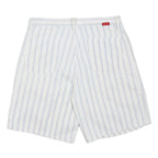 WRANGLER Mens Shorts White & Blue Vertical Stripe Casual M W32 Cotton Blend