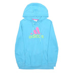 ADIDAS Womens Blue Hoodie UK 14 Cotton Blend Pullover Casual Sportswear