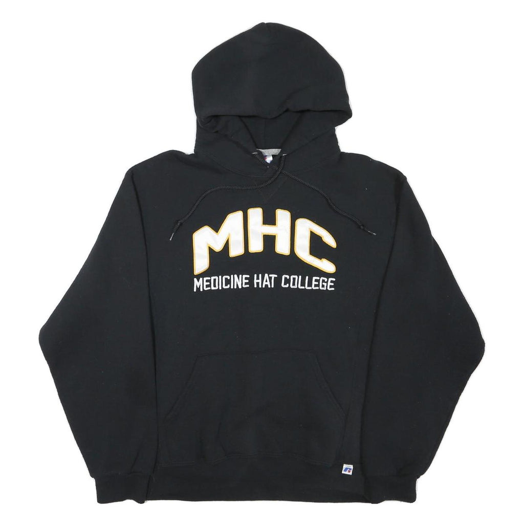 RUSSELL ATHLETIC Mens Black MHC Medicine Hat College Pullover Hoodie M