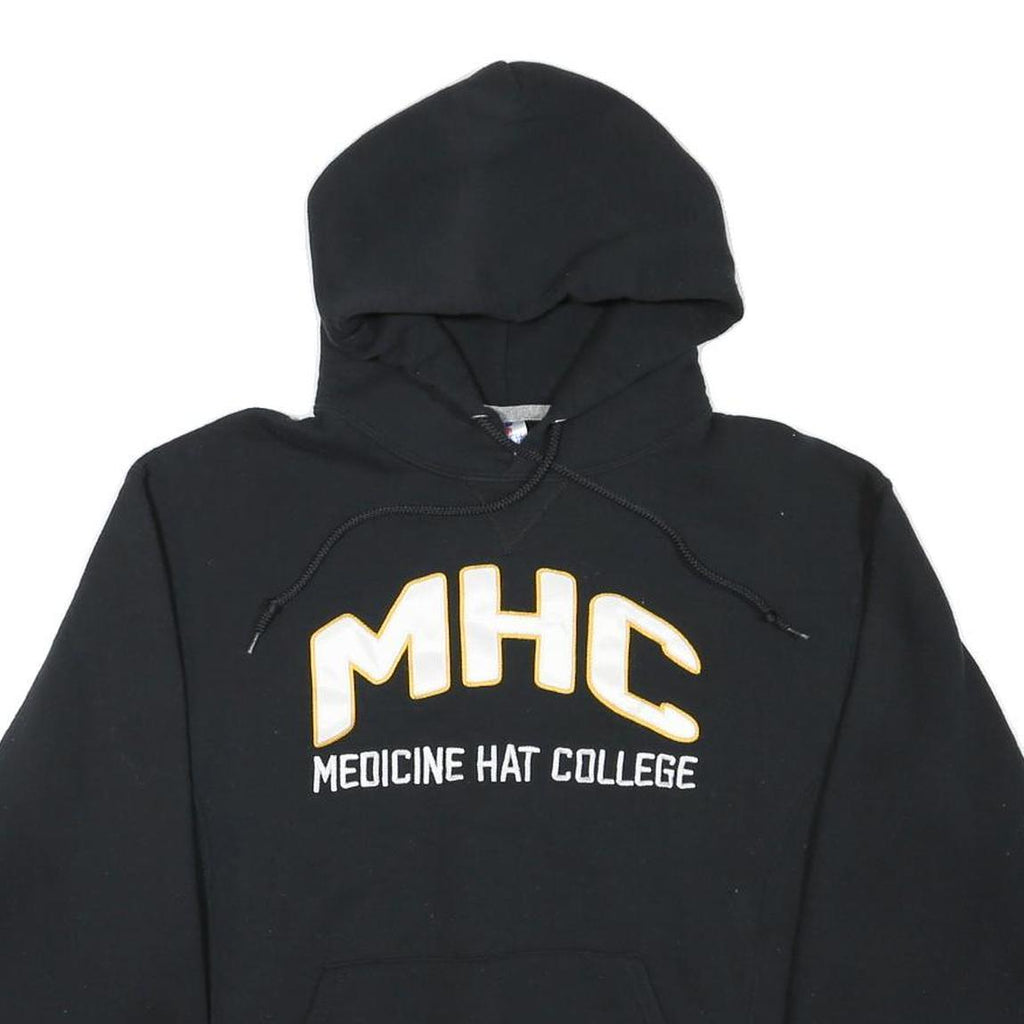 RUSSELL ATHLETIC Mens Black MHC Medicine Hat College Pullover Hoodie M