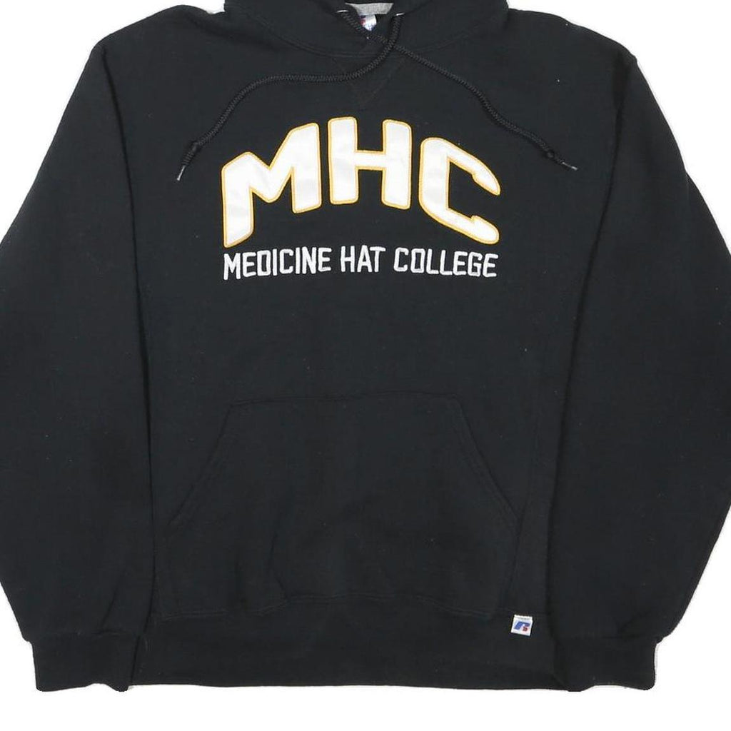 RUSSELL ATHLETIC Mens Black MHC Medicine Hat College Pullover Hoodie M