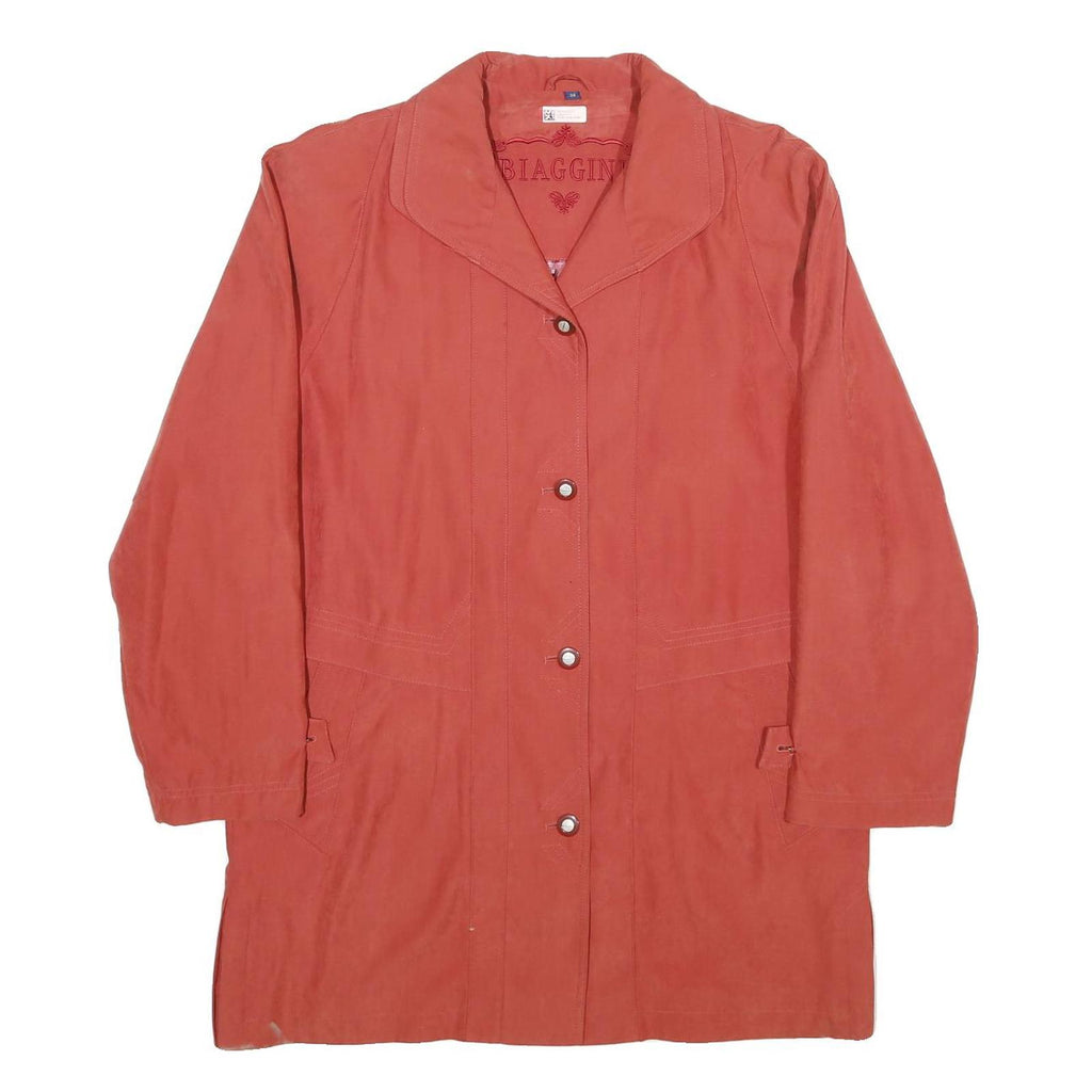 BIAGGINI Womens Red Button Jacket UK 10 Polyester Blend Classic Stylish