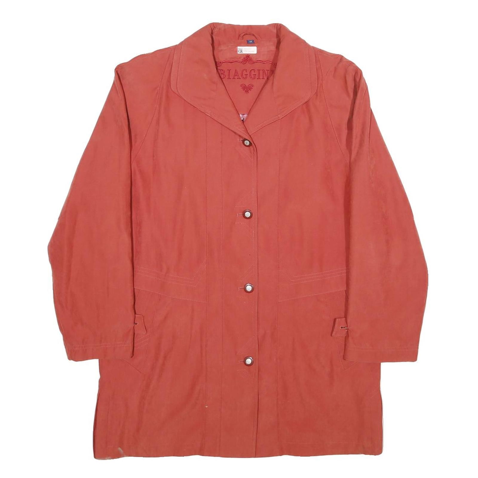 BIAGGINI Womens Red Button Jacket UK 10 Polyester Blend Classic Stylish