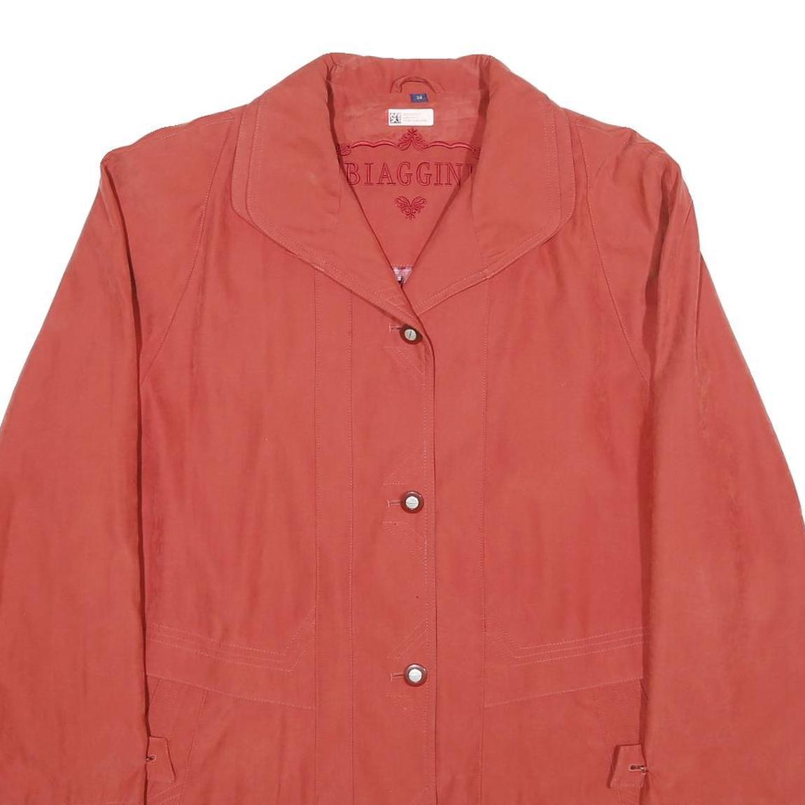 BIAGGINI Womens Red Button Jacket UK 10 Polyester Blend Classic Stylish