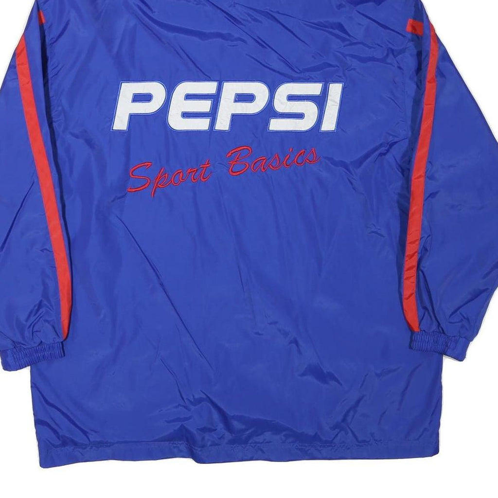 PEPSI Mens Blue & Red Hooded Zip Jacket L Polyester Blend Sport Basics