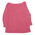 MONSOON Womens Pink Basic Top 3/4 Sleeve Boat Neck UK 14 Comfortable Casual