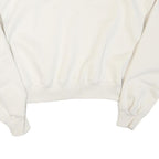 NIKE Womens White V-Neck Sweatshirt XL Cotton Blend Cropped Regular Fit