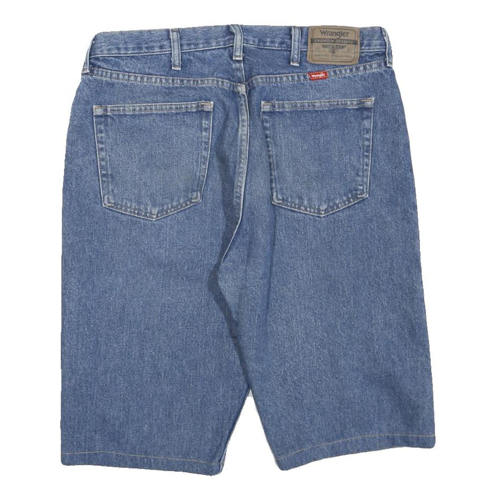 WRANGLER Mens Denim Blue Casual Shorts L W36 Classic Cotton Blend