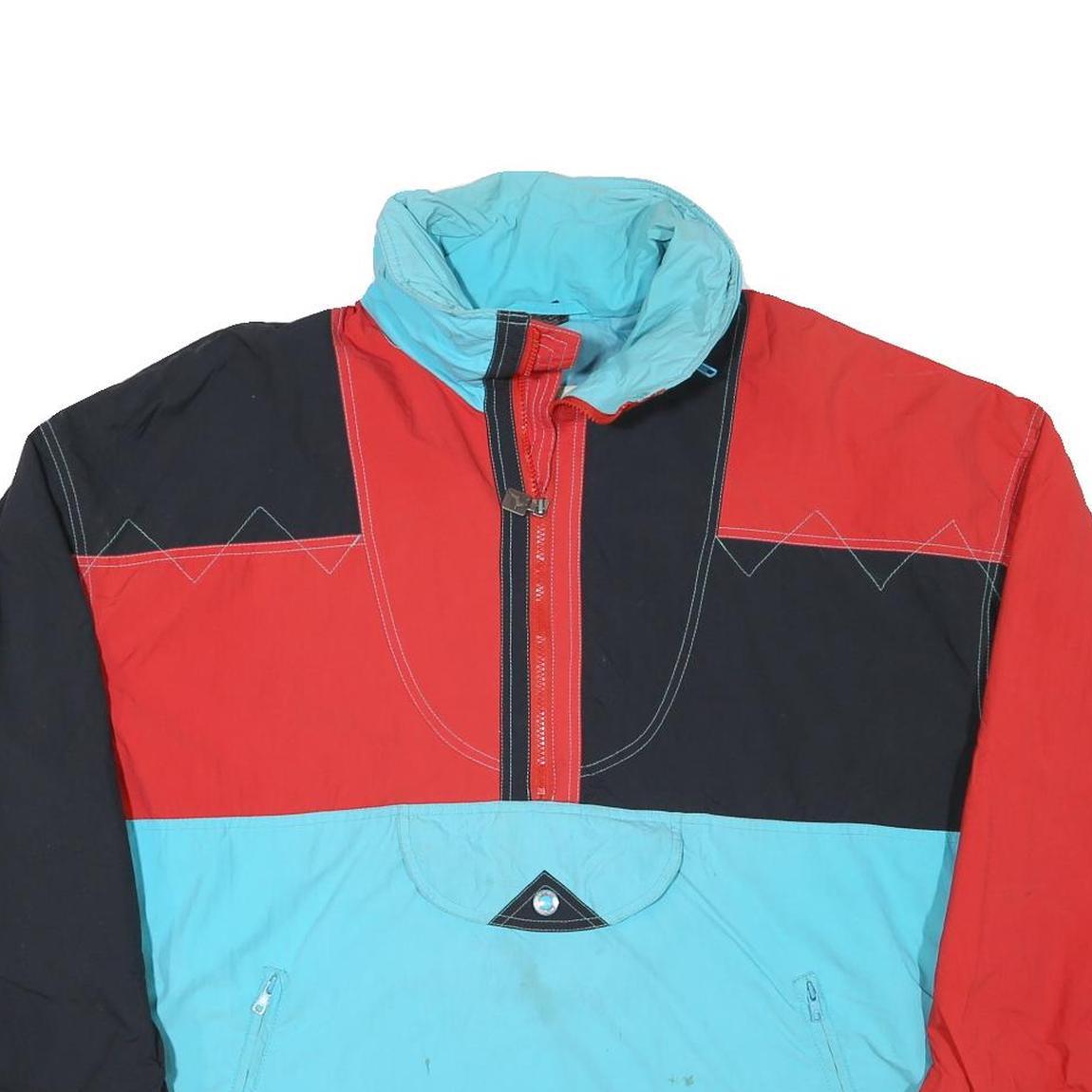 WHITE STAG Mens Red & Blue Nylon Zip Jacket M Colourblock Casual Outdoor