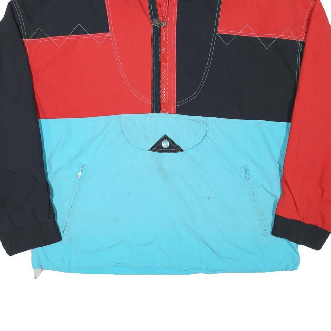 WHITE STAG Mens Red & Blue Nylon Zip Jacket M Colourblock Casual Outdoor