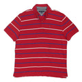 TOMMY HILFIGER Mens Red White & Blue Striped Short Sleeve Polo Shirt XL
