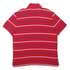 TOMMY HILFIGER Mens Red White & Blue Striped Short Sleeve Polo Shirt XL