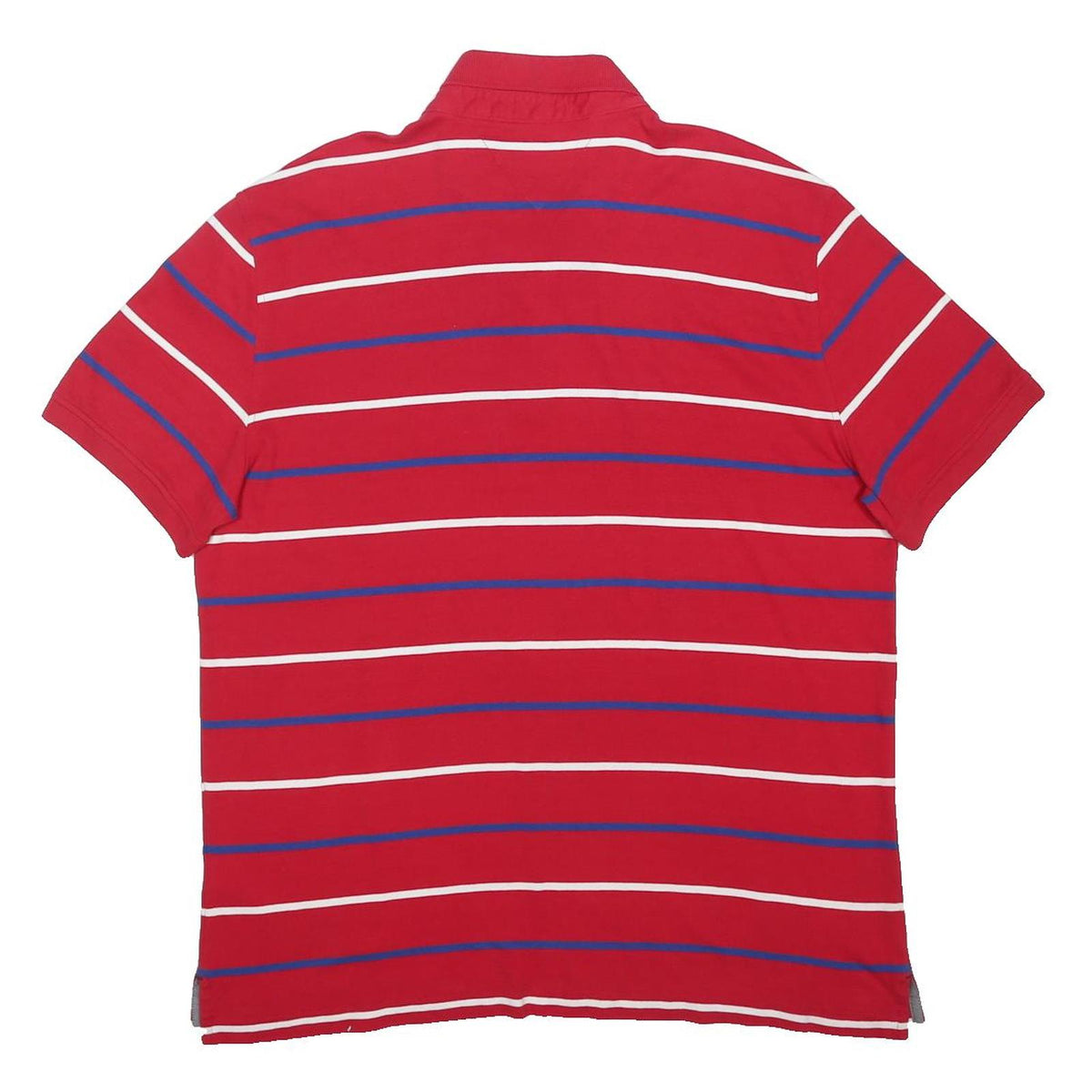 TOMMY HILFIGER Mens Red White & Blue Striped Short Sleeve Polo Shirt XL