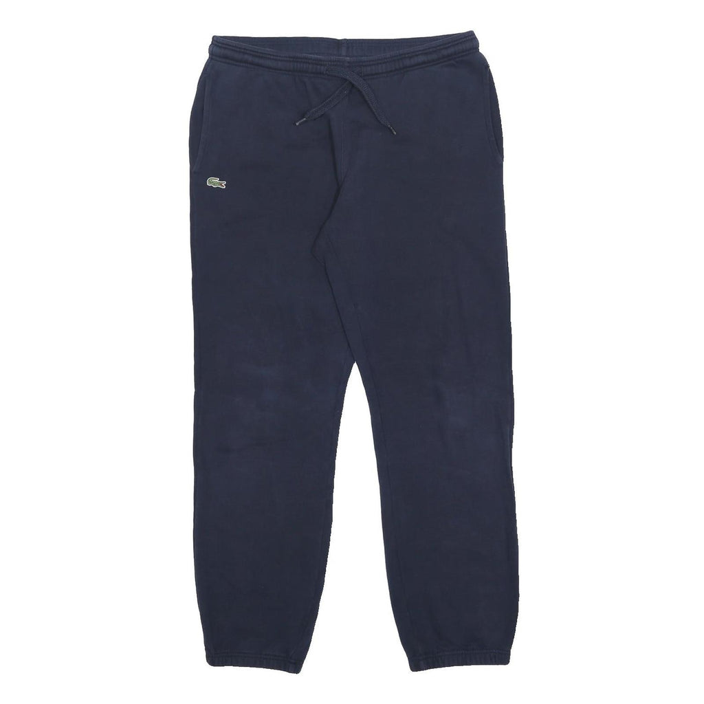 LACOSTE Mens Joggers Navy Blue Slim Tapered M W32 L29 Cotton Blend Casual